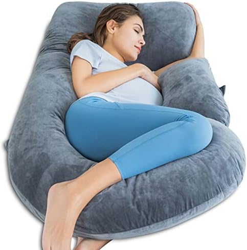 Travesseiro de gravidez da rainha rosa, travesseiro de corpo em forma de U para dormir, almofadas de maternidade com travesseiro