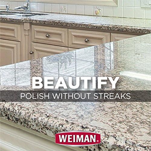Weiman Granite Cleaner and Polish - 16 onça 2 pacote - para granito Marble Soopstone Quartz Quartzite Slate Slate Limestone Corian Laminate Tile Batentop e mais