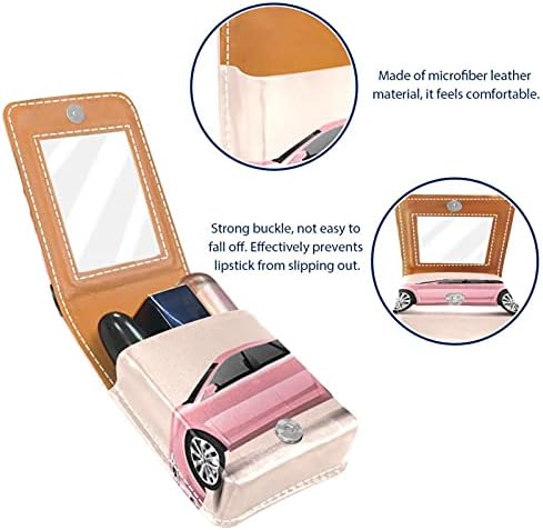 Caixa de batom com espelho de suporte para luto de carro portátil caixa de armazenamento portátil Bolsa de maquiagem de maquiagem Mini