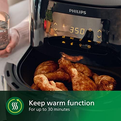 Philips Essential Airfryer XL 2,65lb/6.2l Capacidade Digital Airfryer com tecnologia de ar rápida, cesta limpa fácil,