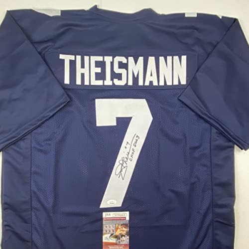 Joe Theismann CHOF autografado/assinado 2003 Jersey de futebol da faculdade Blue Blue JSA Coa