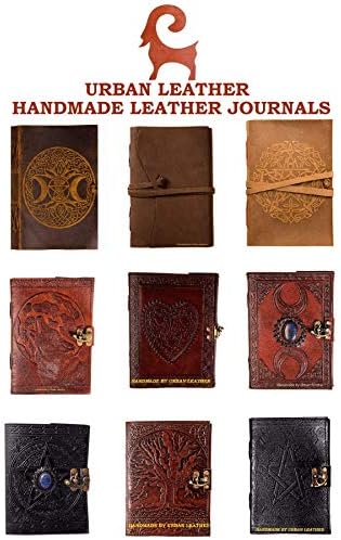 Urban Leather Howling Wolf e o Celtic Moon em relevo o Rustic Vintage Leather Travel Journal for Men Women para escrever,