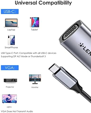 Adaptador AV digital USB C a 4K HDMI | USB C para VGA Adaptador | USB C para HDMI & DisplayPort Adaptador 4K@60HZ