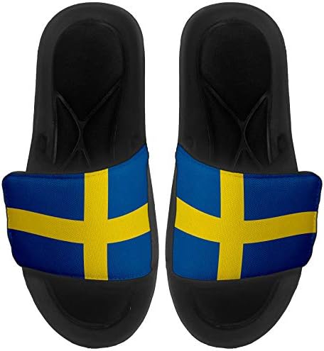 Sandálias/slides Slide -on -Slide para homens, mulheres e jovens - bandeira da Suécia - bandeira da Suécia