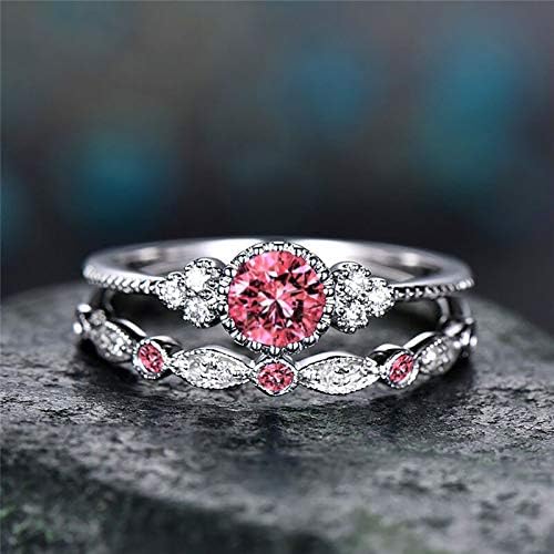 Anéis de casamento para mulheres moda anéis de diamante simulados anel de casal para joias wome