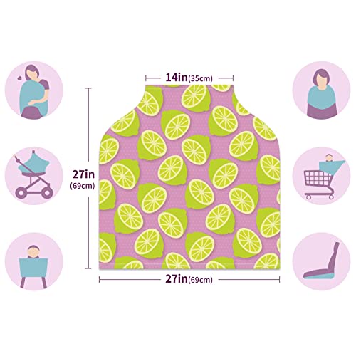 Capas de assento de carro para bebês Padrão de limão limão Tampa de enfermagem rosa Cover de carrinho de cachecol