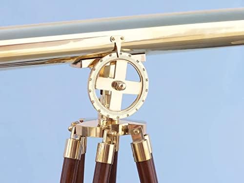 Risan Arts Brass Stand Telescope Brass Acabamento antigo | Réplica funcional vintage | Telescópio antigo de latão