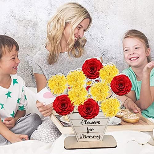 Ornamento Mãe Mãe Pacaco de Porta de Flores Polhada Diy Diy Flower Presente para Mom From Kids Home Decoration Flor Não incluir Garden Gnome Powe
