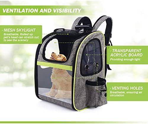 Portador de mochila de animais de estimação portátil portátil amplo espaço de malha respirável Design Design de cã