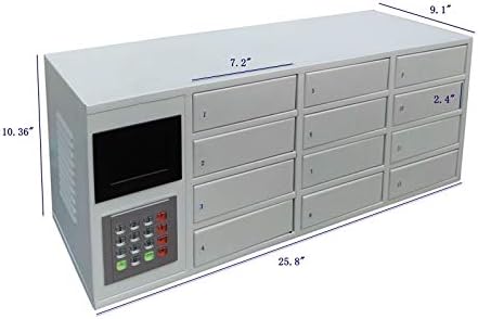 FixtUledIsplays® 12 Slots Cellphone Locker com estação de carregamento Acesso sem chave Computador Controlou o armazenamento de smartphone privado para smartphone 15260-Charge-NPF