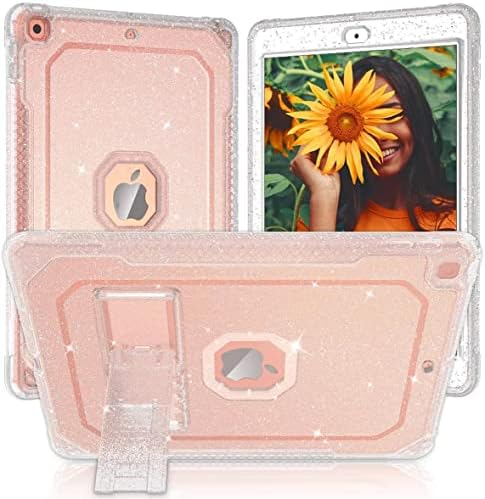 ZoneFoker para iPad 9th Generation Case, para iPad 8th/7th Generation 10,2 polegadas Caso 2021/2020/2019, Glitter Clear