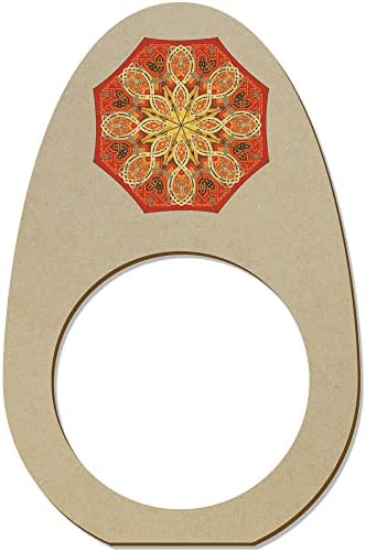 Azeeda 5 x 'laranja motivos estampados' anéis/suportes de guardanapo de madeira