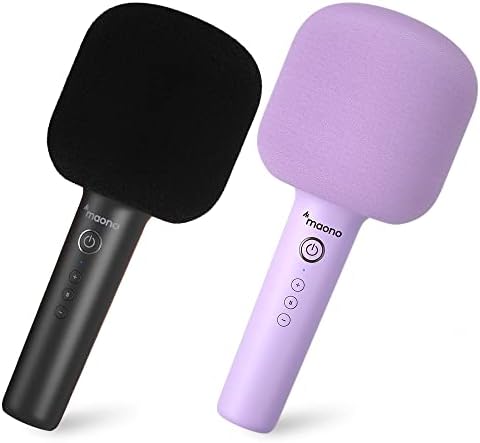 Microfone de karaokê de Maono Bluetooth para crianças, MKP100 portátil 3 em 1 microfone portátil sem fio com alto