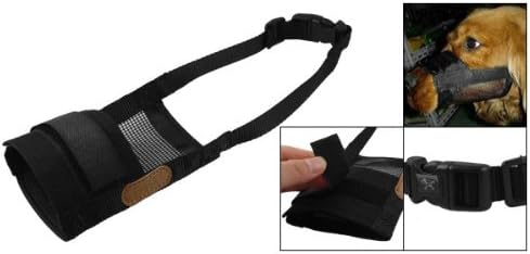 Jardin Pet Dog Puppy Ajustável Anti -casca Chew Mesh focinho, preto