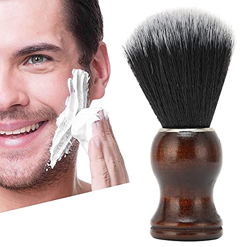 Pincel de barbear, escova de barbear, escova de barbear de cabelo salão barbeiro quebrado barba pincel de barba com alça de madeira, portátil, ergonômica para salão de cabeleireiro em casa