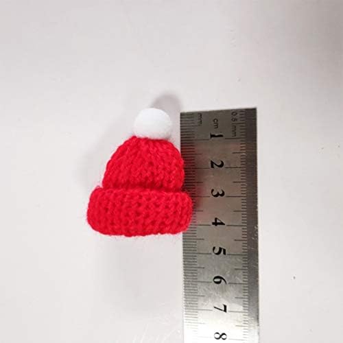 AMOSFUN 20PCS Mini chapéus de tricô pequeno chapéu de Natal Papai Noel Cap Capinha fofa Favorias Favorias de DIY Acessórios feitos à mão