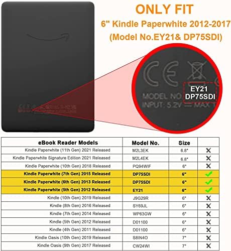 Caso para Kindle Paperwhite 5/6/7th Lançamento, modelo EY21 & DP75SDI - TPU CAPA