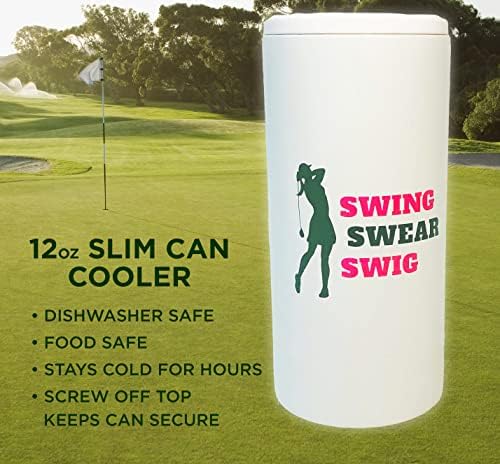 Golf skinny lata mais refrigerada para mulheres - lata de aço inoxidável lata de lata por 12 onças - Alto lis