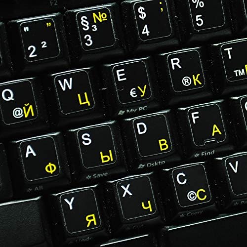 Layout do teclado de teclado russo alemão 4keyboard não transparente para desktop, laptop e caderno