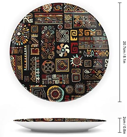 Decorações artesanais étnicas Funções de ossos engraçados China Decorativa Placas de cerâmica redonda Craft With Display Stand for Home Office Wall Decoration