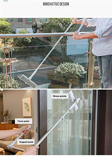 Limpador de agitador de janela alta ZJDU, limpador de janela dupla face, pólo de extensão em forma de 136 cm em U, 3 em 1 equipamento de lavagem telescópica, para janela alta externa
