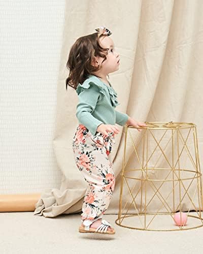 Mioglrie recém -nascido infantil roupas de bebê calças de roupas de bebê definir roupas florais roupas de bebê de algodão para meninas