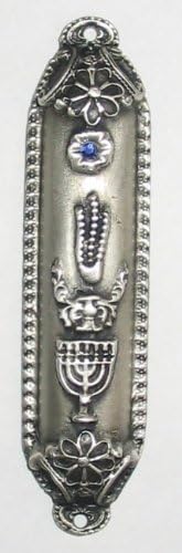 4 Pewter Mezuzah Mezuza Menorah precisa de 7 cm de rolagem kosher de Israel