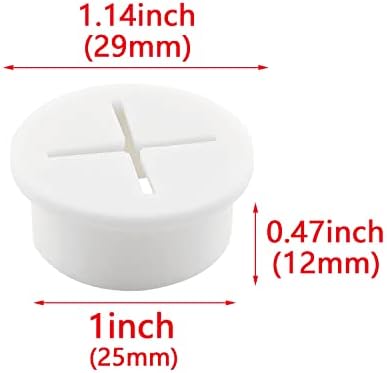 Hjgarden 3pcs 1 polegada/25mm ilhós de borracha flexível de borracha, ilhó de mesa, ilhó de cabo de cabo, para mesa e outros móveis, orifício de fios de fios de cabo organizador de cabo, branco