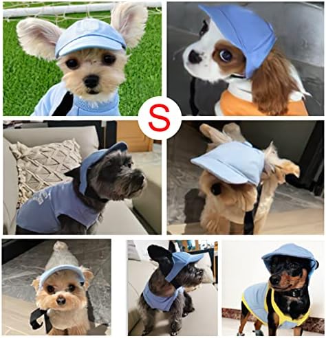 Chapéu de cachorro Yikeyo para cachorros de cachorro pequenos chapéus solares com orifícios de ouvido, boné de beisebol para cachorros para cães de cães de verão