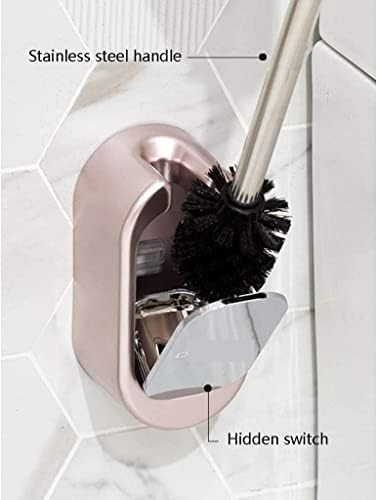 Escova de escova de vaso sanitário guojm pincel de vaso sanitário e escova de vaso sanitário montada na parede e escova de banheiro de banheiro, alça de aço inoxidável, pincel de tigela de banheiro plástico de aranete