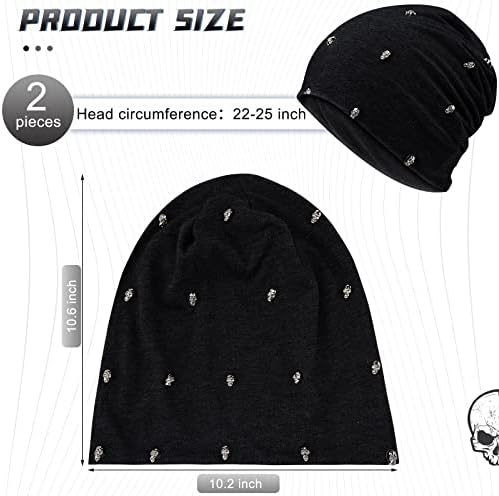 Chapéu gótico de inverno 2 peças unissex gótico gorda de rocha rock chapéu punk garanhão chapéus para homens, preto cinza