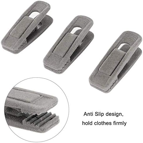Cabides de veludo nedonald clipes 24 cabos de calças de embalagem clipes de veludo clipes de dedos fortes perfeitos para cabides