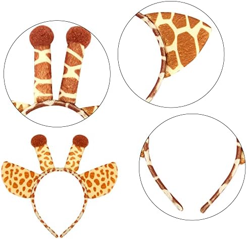 Rcanedny 20 peças Bandas de cabeça de animais macias Zoo Animais Orelhas para a cabeça da cabeceira do safari Party Hairband