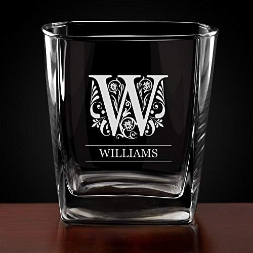 MAVERTON Whisky Set com 4 óculos para mulheres - Copos personalizados - 23 fl oz. Universal Carafe - para aniversário - para ela - Glassware personalizado - clássico