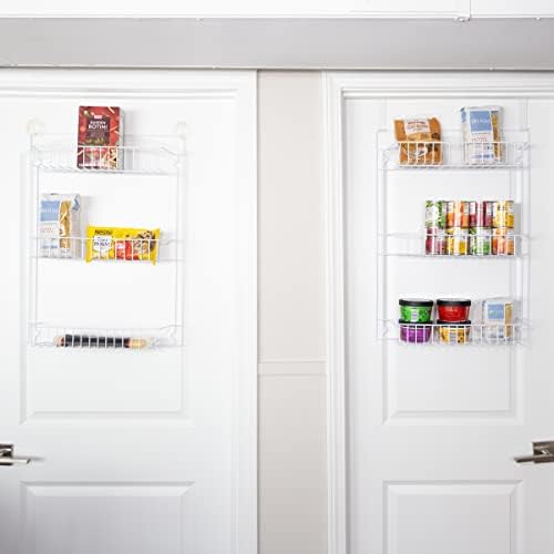 Organizador de armário doméstico luxuoso, prateleiras de 6 camadas, Over the Door Pantry Organizer, com ganchos adesivos