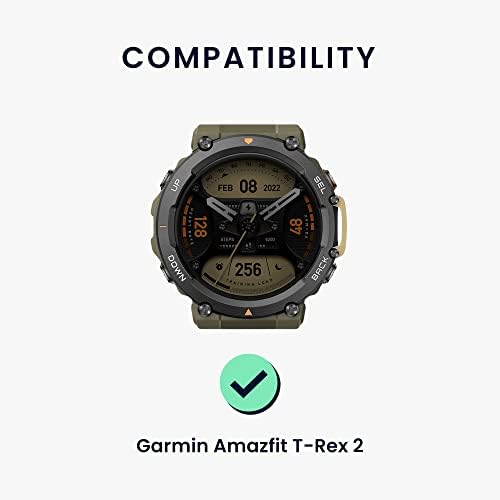 Kwmobile Watch Bands Compatível com Garmin Amazfit T -Rex 2 - Straps Conjunto de 2 banda de silicone de substituição - preto/verde