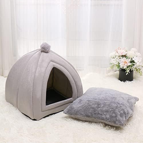 Fenteer Portable Cat House para gatos internos Nest Dog Kitten Inverno quente, M