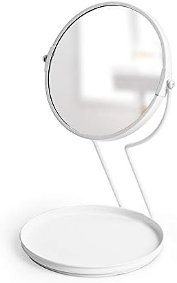 Neochy espelhos espelho de maquiagem com armazenamento, lupa de espelho duplo, espelho de vaidade do dormitório