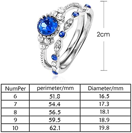 2023 Novo engajamento feminino 2 peças conjunto de conjuntos de presentes anel de proposta anel de prata anel de noiva