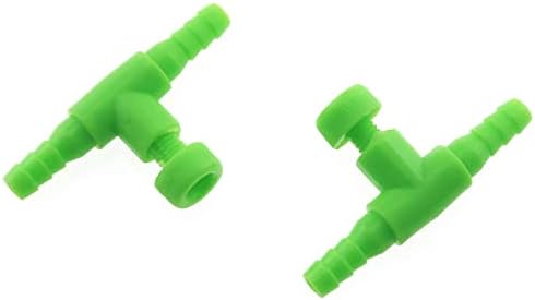 Válvula de controle em forma de RLECS 6pcs Aquário de plástico verde conectores de linhas de ar de 2 vias para 4 mm Regulador