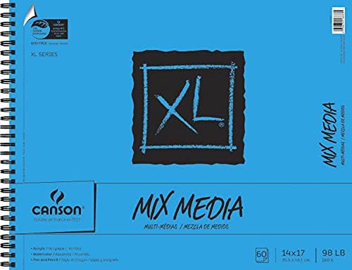 Canson XL Mix -Media Paper, 98 lb, 14 x 17 polegadas, 60 folhas - 100510930