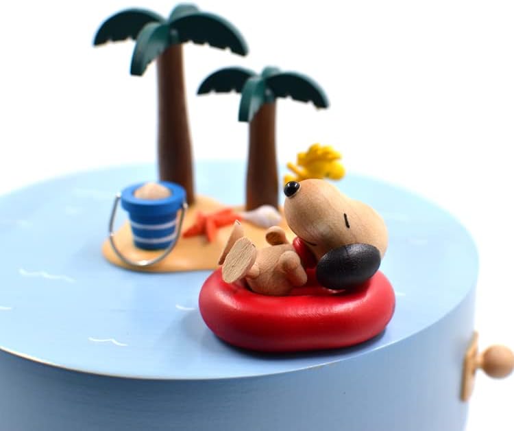 Okseas Peanuts Snoopy Beach Island Music Box