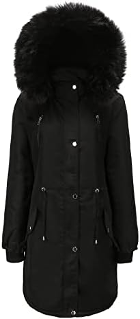 Jaquetas de inverno para mulheres plus size parka windbreaker zip up pêlo capuz fora da cintura