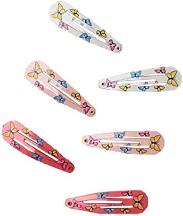 Rimi cabide senhoras lindas impressão de borboleta 5cm Sleepies 6 pcs feminino Hain pins clipes de cabelo