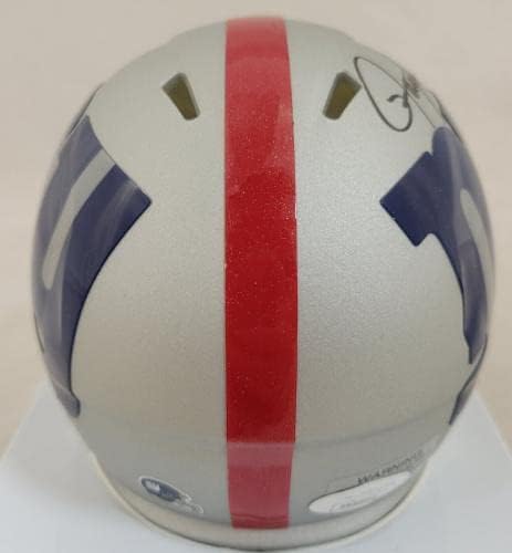 Lawrence Taylor assinou o New York Giants Amp Speed ​​Mini Capacete JSA CoA - Mini capacetes da NFL autografados
