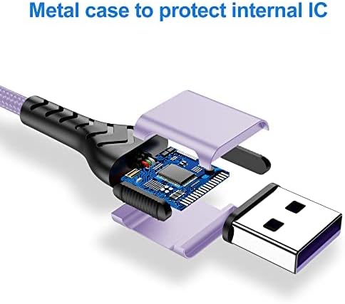 Durcord iPhone Charger, [Apple MFI Certified] 3pack 6ft USB A CABO para um cabo do carregador, cabo de carregamento rápido do