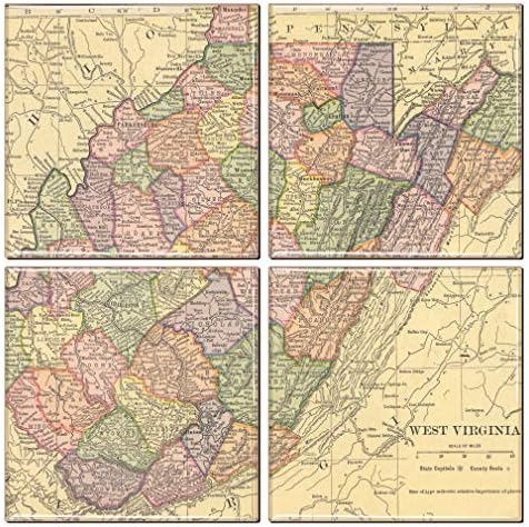 Monta da Virgínia Ocidental do mapa vintage