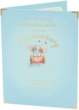 Cartão de aniversário de casamento para avós - cartão de aniversário para casal - design fofo de mouse
