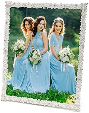 Mimosa momentos jóia bling prata 8x10 quadro de imagem de casamento, moldura de foto para o Natal, Anniveryring ou Bride Wedding