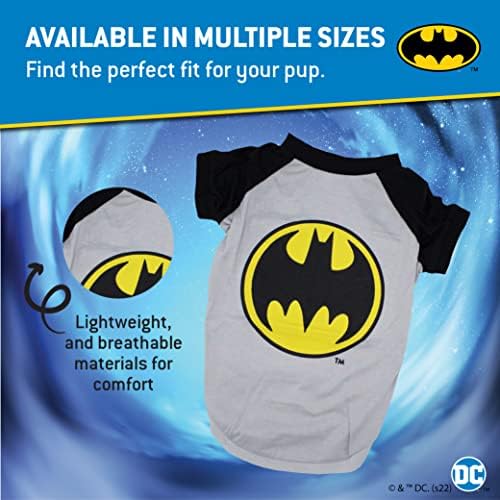 DC Comics for Pets Batman Tam camisa para cães em tamanho X-Large | Camisa de cachorro do logotipo do Batman | Roupas de cachorro para cães grandes, camisa de estimação do Batman com logotipo, camisa de cachorro de super -herói